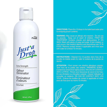 Prelam Just a Drop Odor Eliminator - Before You Go Toilet Freshener - Deodorizer Odor Eliminator - Toilet Drop Ins - Extra Strength - 8 oz