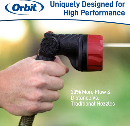 Orbit 58993 7-Pattern Watering Nozzle with Thumb Control, Black