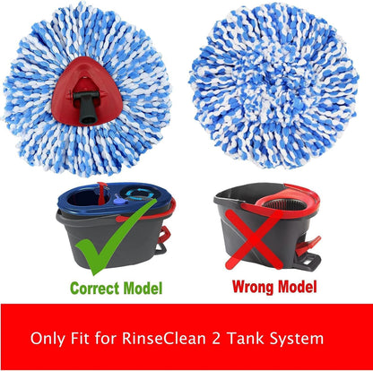 Spin Mop Replacement Heads Compatible with RinseClean 2 Tank Mop System,Microfiber Mop Refill Heads for Cleaning All Hard-surfaced Floor