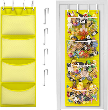 Honeyera The Original Stuffed Animal Storage (Patented) - Over Door Organizer for Stuffies, Baby Ideas Holder, Toy Plush Hammock Hanging Net Big Girls Toddler Large Bag Animals Stuffy Behind