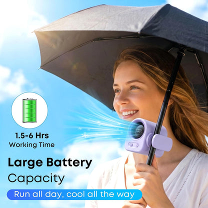 MINISO Clip On Fan Portable, 5-Speed 19500 RPM Strong Airflow Stroller Fan | Personal Fan for Waist & Skirt, Hands-Free Wearable Belt Fan Rechargeable for Travel, Camping, Hiking, Office & Outdoor