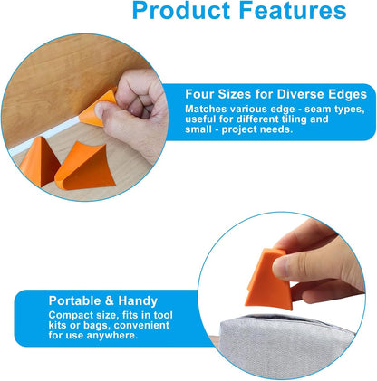 2 Pcs Silicone Caulking Tool, Reusable Sealant Finishing Tool Caulk Remover, Silicone Seam Tool Kit 3/6/13/17mm for Kitchen/Bathroom/Joint