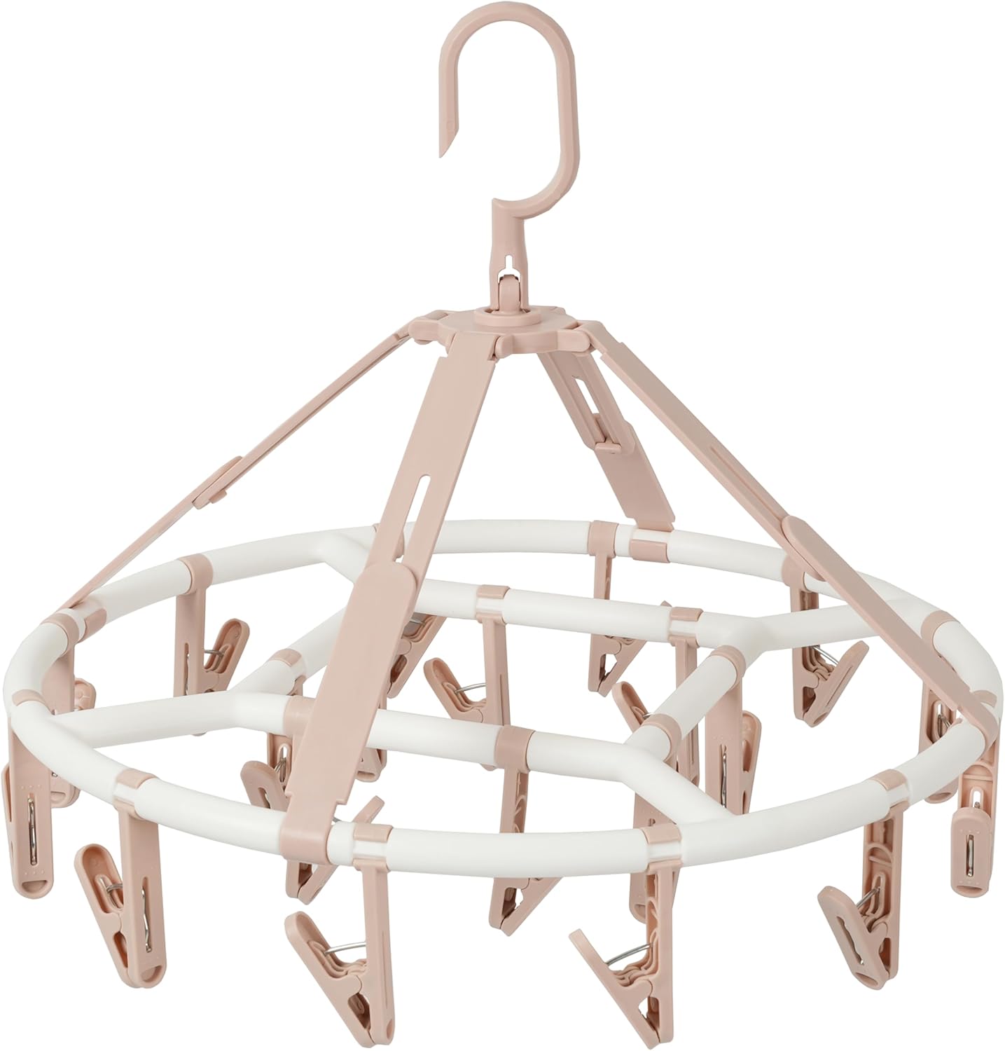 Foshine Clothes Drying Racks Foldable Clip Hangers with 20 Drying Clips | Drip Hanger Plastic Clip Hangers Plastic for Underwear Socks Bras Lingerie