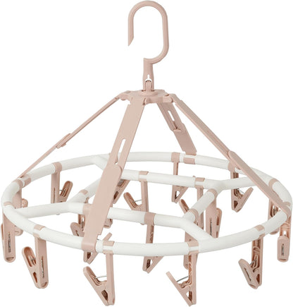 Foshine Clothes Drying Racks Foldable Clip Hangers with 20 Drying Clips | Drip Hanger Plastic Clip Hangers Plastic for Underwear Socks Bras Lingerie