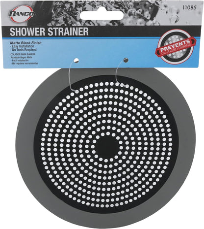 Danco Snap-in Shower Drain Cover with in-Drain Hair Catcher, 4-1/4" Round, White Strainer, (10533)