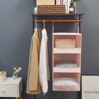 GRANNY SAYS 3-Shelf Hanging Closet Organizer and Storage, Collapsible Hanging Closet Shelves, Hanging Organizer for Closet & RV, Gray, 29 ½" H X 12" W X 12" D, 1-Pack