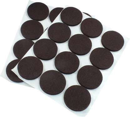 16 Pcs 3"/75mm Felt Furniture Pads Brown Round Self Adhesive | 5mm Thick, Anti Scratch Floor Protectors, For Furniture Feet Chair Legs