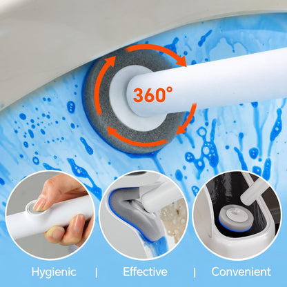 Spreezy Disposable Toilet Brush Set, Touch-Free Toilet Wand Kit with 54 Refills & Holder, Disposable Toilet Bowl Brush