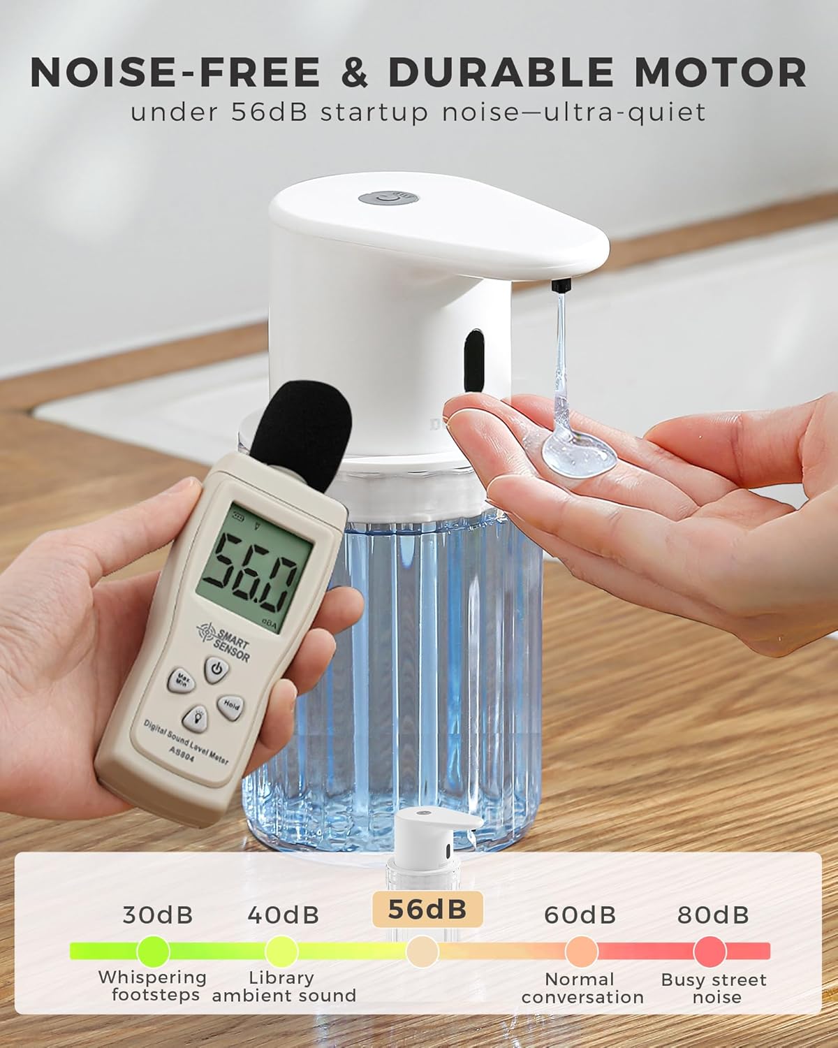 Automatic Foaming Soap Dispenser Touchless, 3 Adjustable Liquid Levels, 10oz/300ml Rechargeable, IPX7 Waterproof for Bathroom, Kitchen, Black