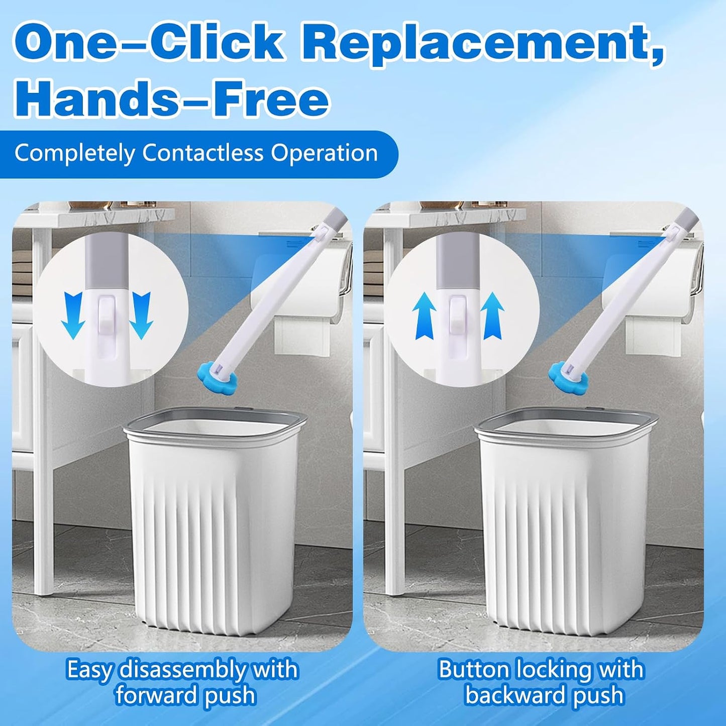 Disposable Toilet Brush with 24 Toilet Wand Refills，Powerful Cleaning | Toilet Bowl Cleaning System,,Disposable Toilet Cleaner,for Toilet Bowl Cleaners,Bathroom Cleaning