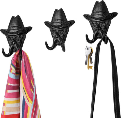 Coat Hooks Wall Mounted, Rustic Bat Key Hook Holder, Heavy Duty Decorative Black Wall Hooks for Mudroom, Towels, Hat Rack, Purse Hooks, Cast Iron Decorative ‎Antique Black Hooks
