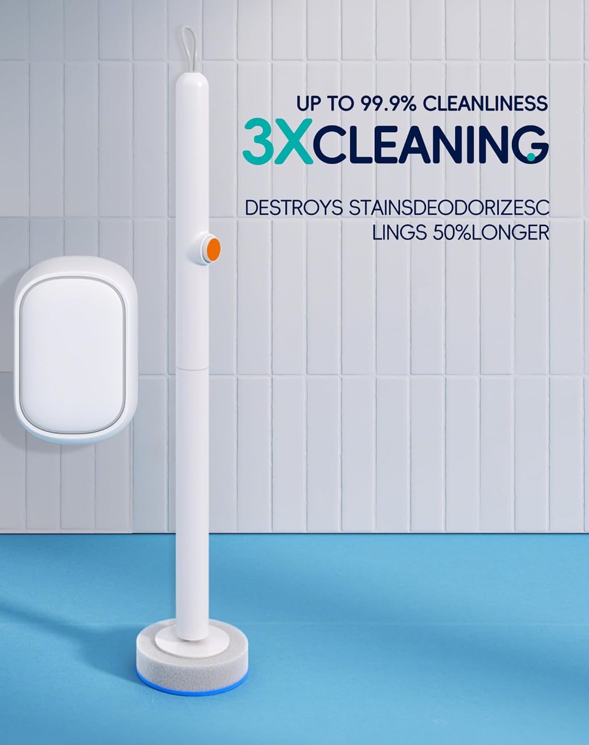Disposable Toilet Cleaning System - Toilet Wand Kit with 36 High-Performance Refills, Wall Mounted Toilet Brush and Holder for Deep Cleaning Bathroom (2 Toilet Brush+48 Refills)