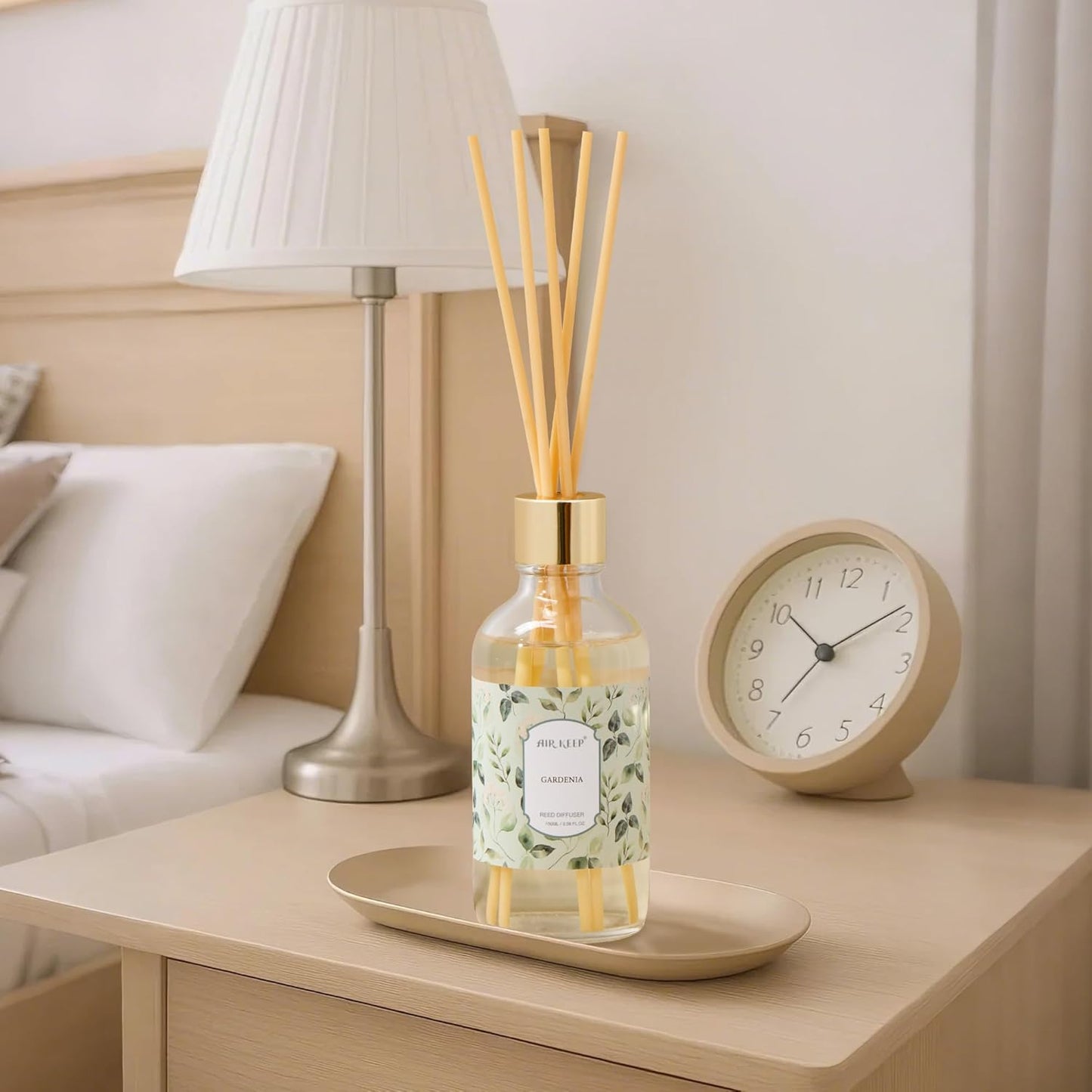 Airkeep Reed Diffuser Oil Set with Reed Sticks,Vanilla Aromatherapy Oil Scent Diffuser for Home Office Bathroom Decoration Perfume and Gifts 3.38 oz/100ml