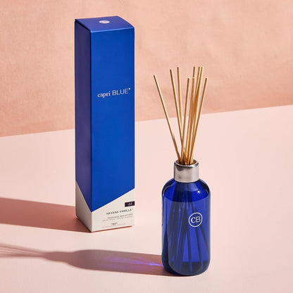 Capri Blue Volcano Reed Diffuser Set - Includes Reeds, Fragrance Oil, and Glass Bottle - Luxury Scented Reed Diffusers for Home Decor - Room Fresheners - White (8 fl oz)