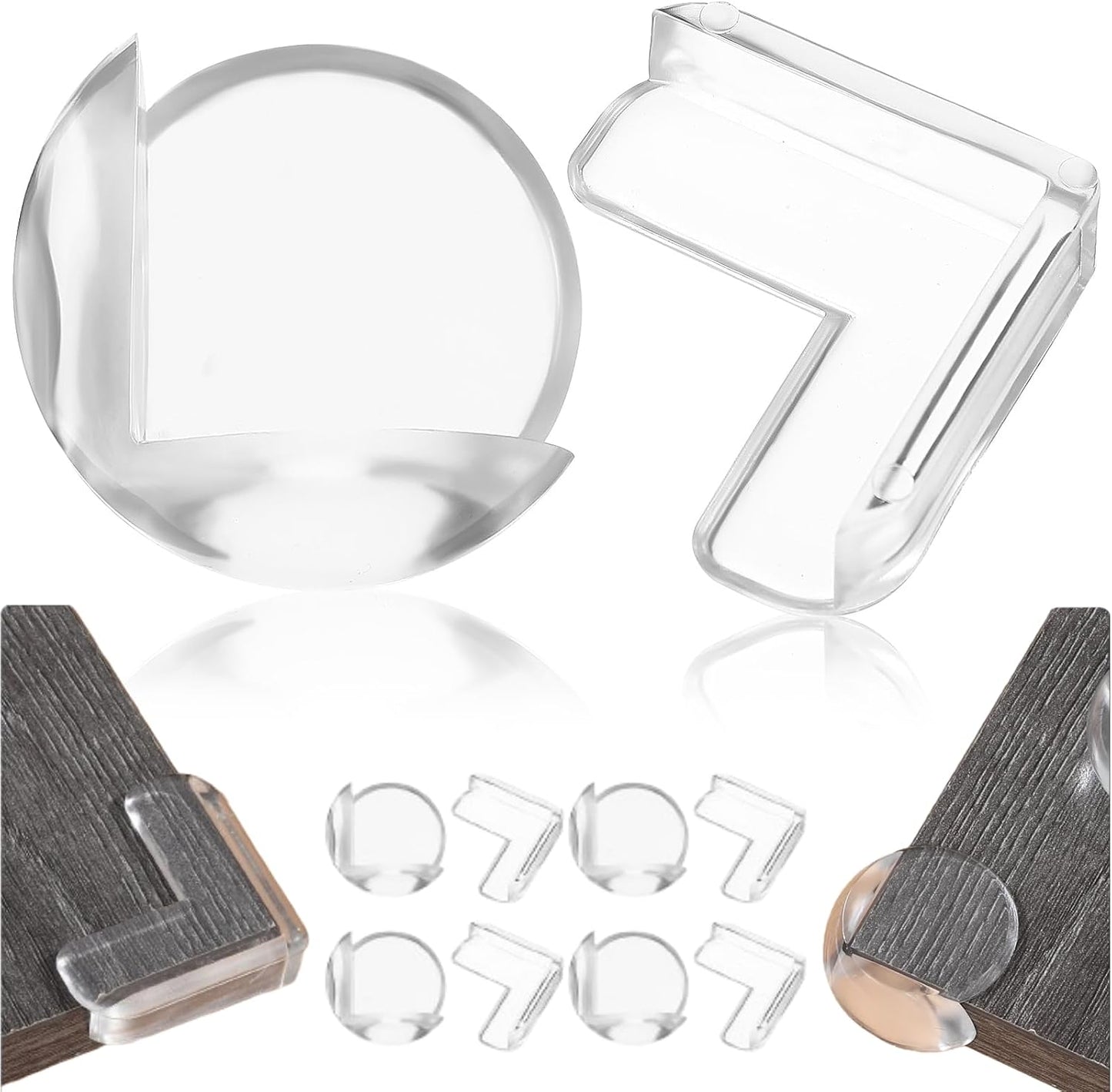 POPETPOP 20-Pack Clear Corner Protectors for Baby – Transparent Silicone Furniture Edge Guards Cushion Sharp Corners & Prevent Bumps for Tables, Desks, Cabinets – Babyproofing Safety for Toddlers