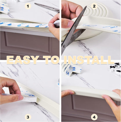 Baby Proofing Edge and Corner Guards, (16.4ft Edge + 4 Corners) Safety Furniture Bumper, Baby Corner Protector for Fireplace, Table, Stair, Cabinet, 3M Adhesive, White