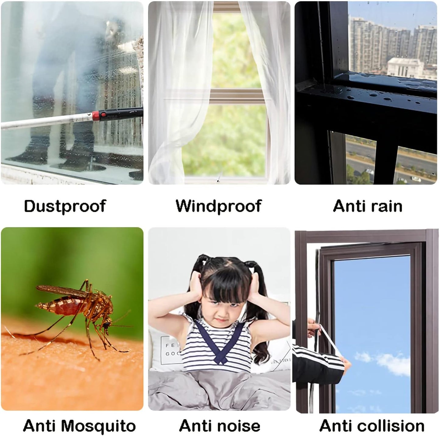 33 Ft Gray Self-Adhesive Soundproofing Weather Stripping for Doors and Windows, 0.35" Wide x 0.2" Thick