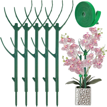 10 Pack Stackable Monstera Plant Support Climbing Plants Support Structures for Indoor Outdoor Plants Plant Holder Stick with Plant Ties for Support Tall Potted Plants, Bonus: 2 Roll of Gardening Tape