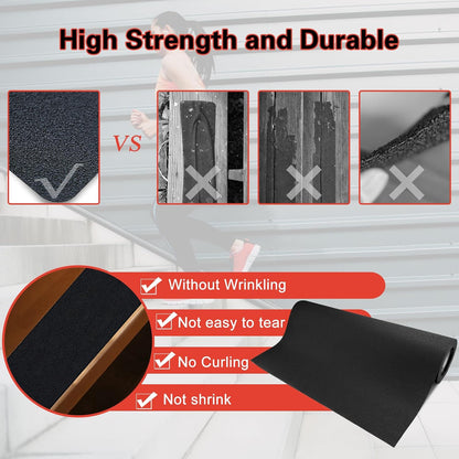 S&X Premium Outdoor Anti-Slip Tape - 4" x 60' Black Non-Slip Traction for Stairs, Ramps, Walkways, Boats, Weatherproof, High Traction, Long-Lasting Safety Solution