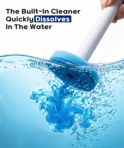 SOPAMI Disposable Toilet Brush and Holder Set with 16 Refills for Bathroom | Disposable Toilet Cleaning System,Toilet Wand Kit,Wall-Mounted or Floor-Standing Holder Toilet Cleaning Stick Touch Free