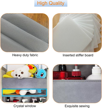 Over The Door Organizer 5-Shelves and 10 Side Pockets, Over The Door Storage for Bathroom Bedroom Nursery, Hanging Door Organizer for Baby Diapers and Kids Toys (13"x5"x44", Grey)