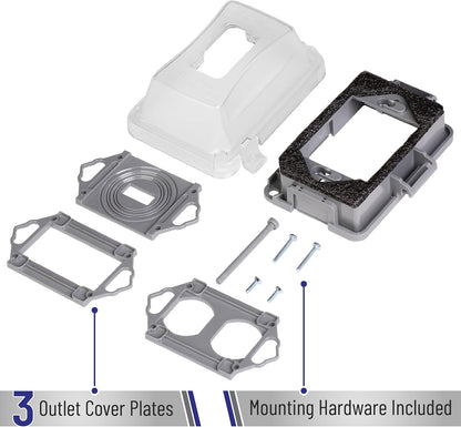 Bates- Weatherproof Electrical Outlet Cover, 1-Gang Outdoor Plug Cover | For Protection Against Rain Dust & Outdoor Use