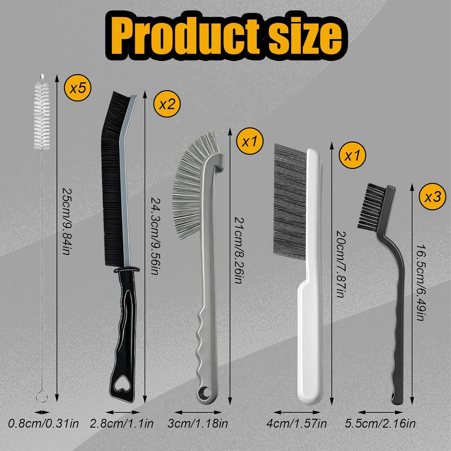 12pcs Crevice Cleaning Brush, Straw Cleaner Brush, Hard Bristle Grout Brushes for Home, Bathroom, Ktichen, Window and Corners