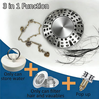 AzWzz Bathroom Sink Stopper,Sink Hair Catcher,Bathroom Sink Drain Strainer Pop Up Drain Cover Plug,Universal for 1.1 to 1.65in Sink Drain Hole