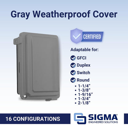Sigma 14434M 1-Gang Metal While In Use Weatherproof Cover, Gray