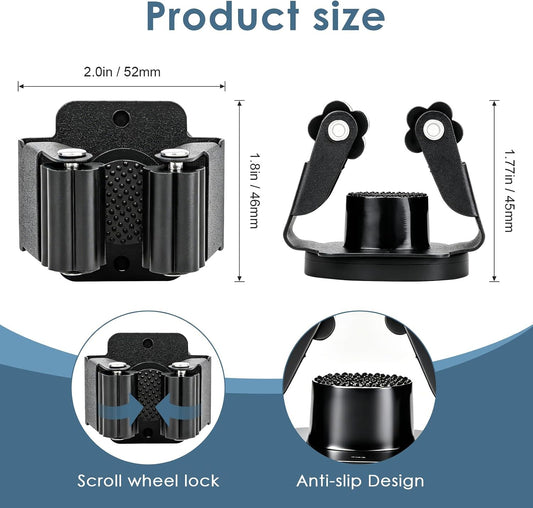 Magnetic Broom Holder Wall Mount, 5PCS No-Drill Broom and Mop Organizer Wall Hanging, 12lbs Heavy Duty Magnetic Tool Holder for Work Garage Laundry Kitchen RV Van Accessories