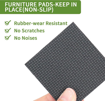 Non Slip Furniture Pads 36 PCS 1'' Square - Anti Slip Furniture Pads - Self Adhesive Rubber Feet Furniture Feet - Chair Leg Floor Protectors - Keep Furniture in Place