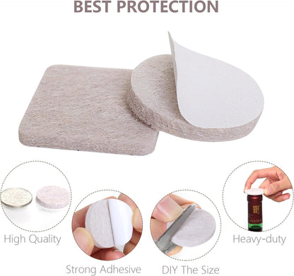 Yelanon Felt Furniture Pads for Hardwood Floors -36 Pcs 2" Premium Floor Protectors for Furniture, Felt Pads for Chair Legs, Black