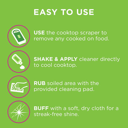 Affresh Cooktop Cleaning Kit, Safe for Glass & Ceramic Cooktops, Includes 5 oz cleaner, 5 pads, 1 scraper