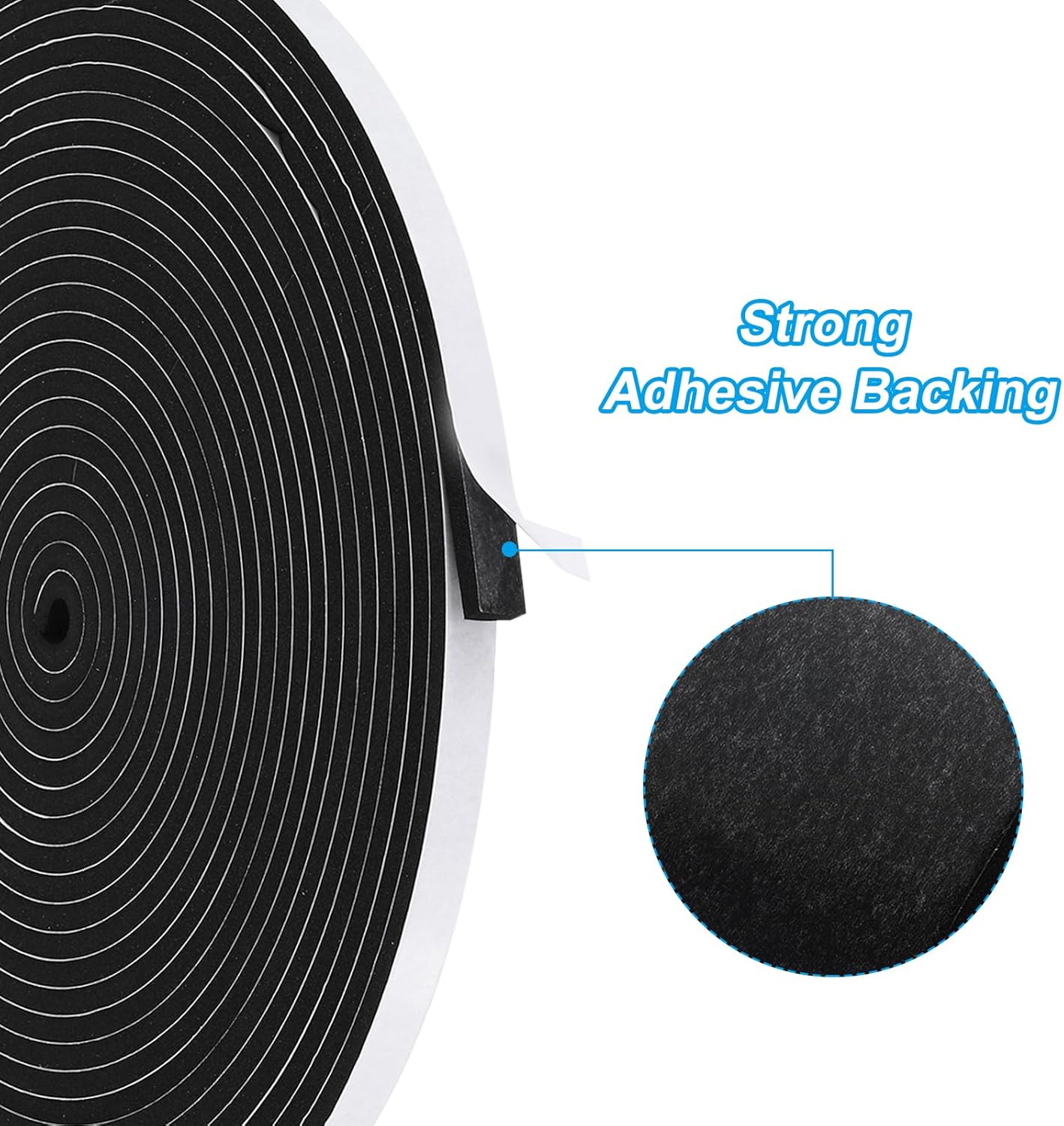 PATIKIL Weather Stripping Door Seal Strip, 3/8 Inch x 1/4 Inch x 32 Ft Self Adhesive Soundproof High Density Foam Tape Insulation for Door Window Air Conditioning, White - Colors B