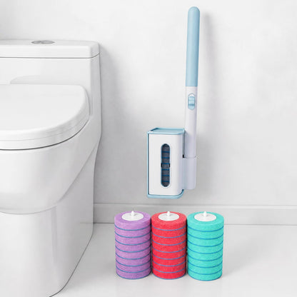 RV Toilet Brush, RV Accessories, Wall Mount Toilet Brush, 64 Toilet Refills | Hands Free Toilet Brush, One-Button Release, RV Toilet Brush and Holder Set, Compact Design, Camper Bathroom Accessories