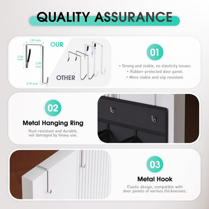WVM Over the Door Shoe Organizer with 35 Breathable Mesh Pockets, Hanging Shoe Organizer for Door with 4 Metal Hooks, Large Capacity Closet Storage for Shoes, Accessories, Grey