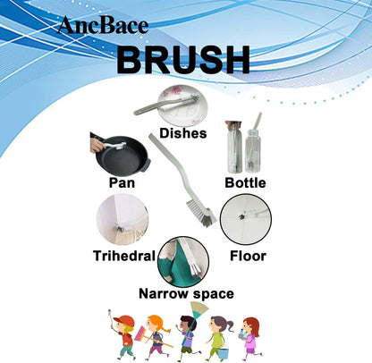 Dish Brush Kitchen Cleaning Brush Bottle Brush Bathroom Scrub Brushes Sink Household Pot Pan Edge Corners Tile Lines Brush with Stiff Bristles