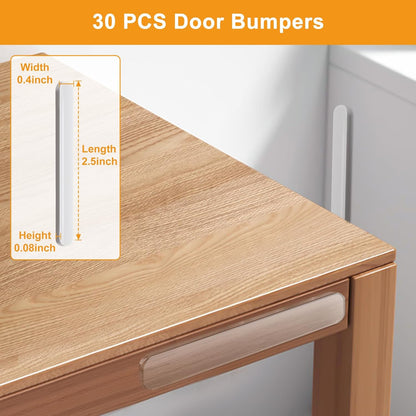 4PCS Long Furniture Bumpers - Wall Protector Guards, Fridge Door Stopper, 5.5x0.7x0.2inches