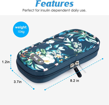 YOUSHARES Insulin Cooler Travel Case with Temperature Display - Refrigerated Medicine Cooling Bag with 2 TSA Approved Ice Pack, Medication Pen Diabetic Supplies Organizer for Trip and Daily