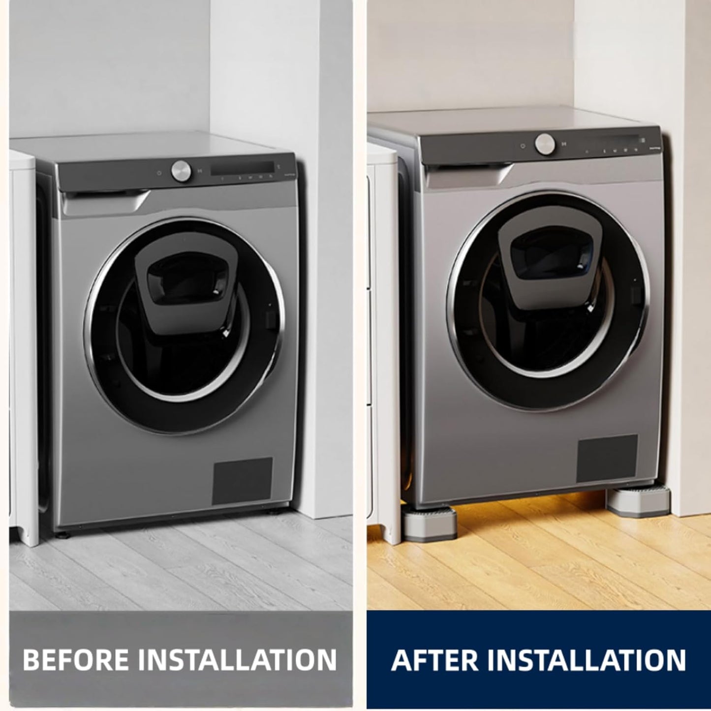 Anti Vibration Pads for Washing Machine, 4Pcs Washer Feet - Stops Moving, Walking - Prevents Noise, Vibration Transfer, Universal Size