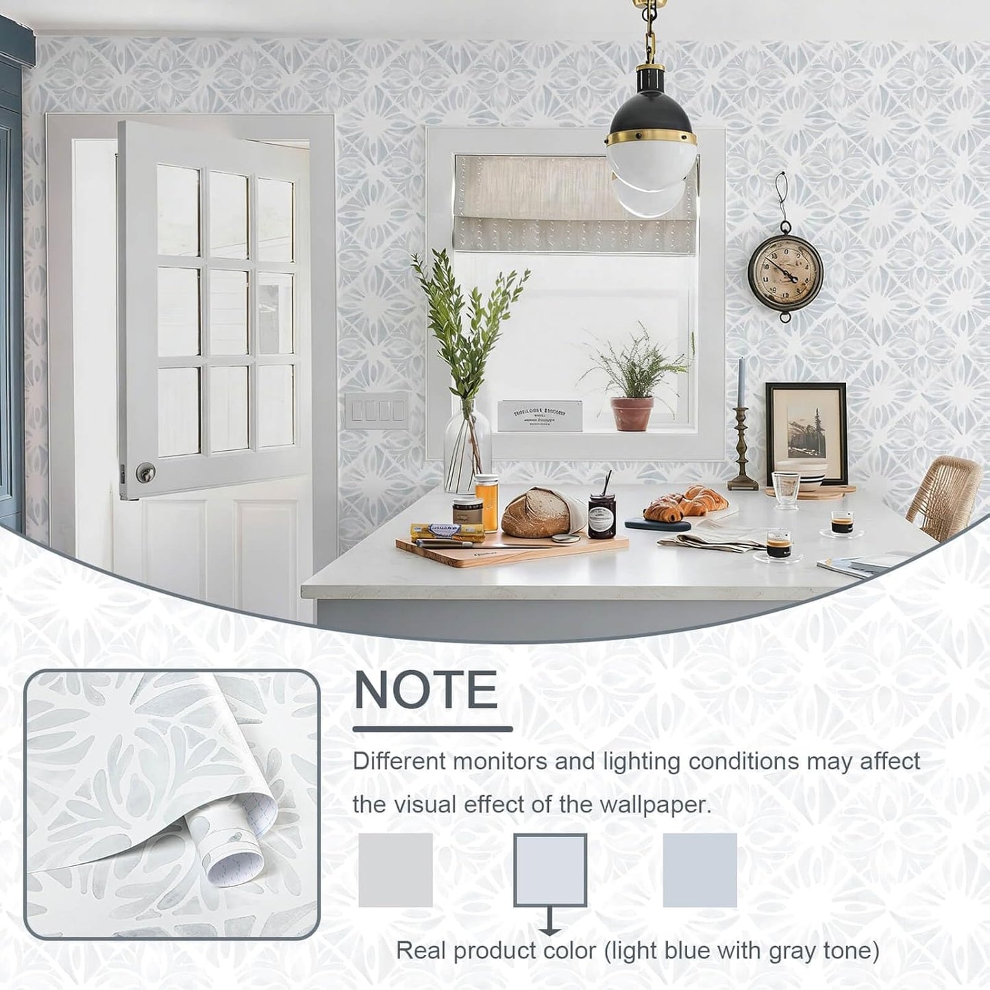 Boho Wallpaper Neutral Peel and Stick Wallpaper 78.7"x17.3" Geometric Wall Paper Beige and White Contact Paper Textured Removable Vinyl Waterproof for Bedroom Farmhouse Kitchen Bathroom