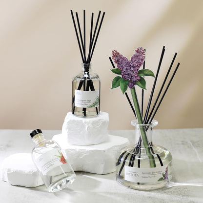 Reed Diffuser Set for Bathroom & Home, Long Lasting Essential Oil Aroma, Glass Bottle Home Fragrance with Sticks, Ideal Gift for Woman, 9.85oz (280ml) (Vanilla Cream)