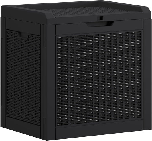 YITAHOME 95 Gallon Outdoor Storage Deck Box | Waterproof Resin Deck Box w/Handles, Lockable Outdside Deck Box for Patio Furniture, Garden Tools, Lockable & UV