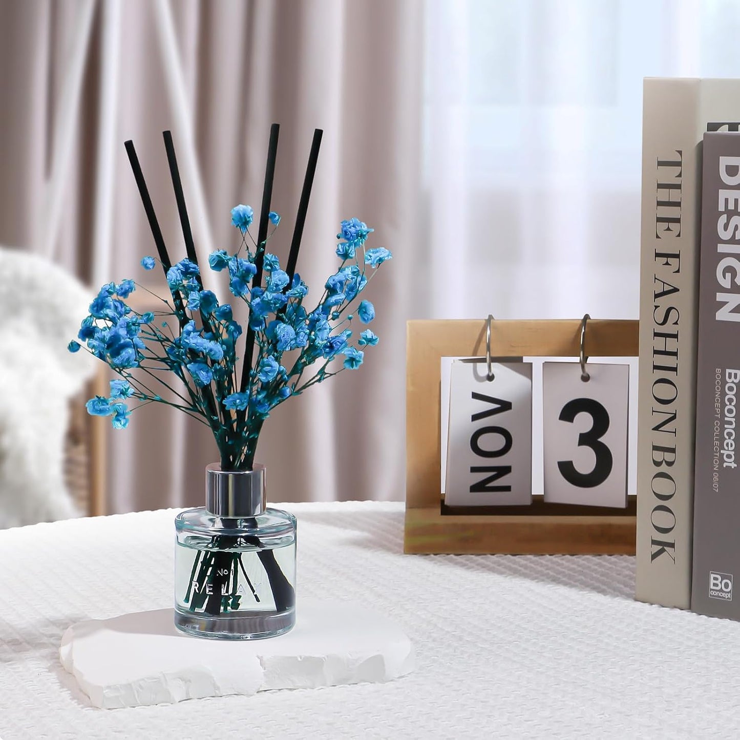 3 Pack Fragrance Reed Diffuser, 50ML Lavender Jasmine Lemongrass Aromatherapy Diffuser Set with 12 Black Fiber Sticks,Air Freshener for Bedroom Bathroom Office, 8.2X 6.6X 2.1 inch
