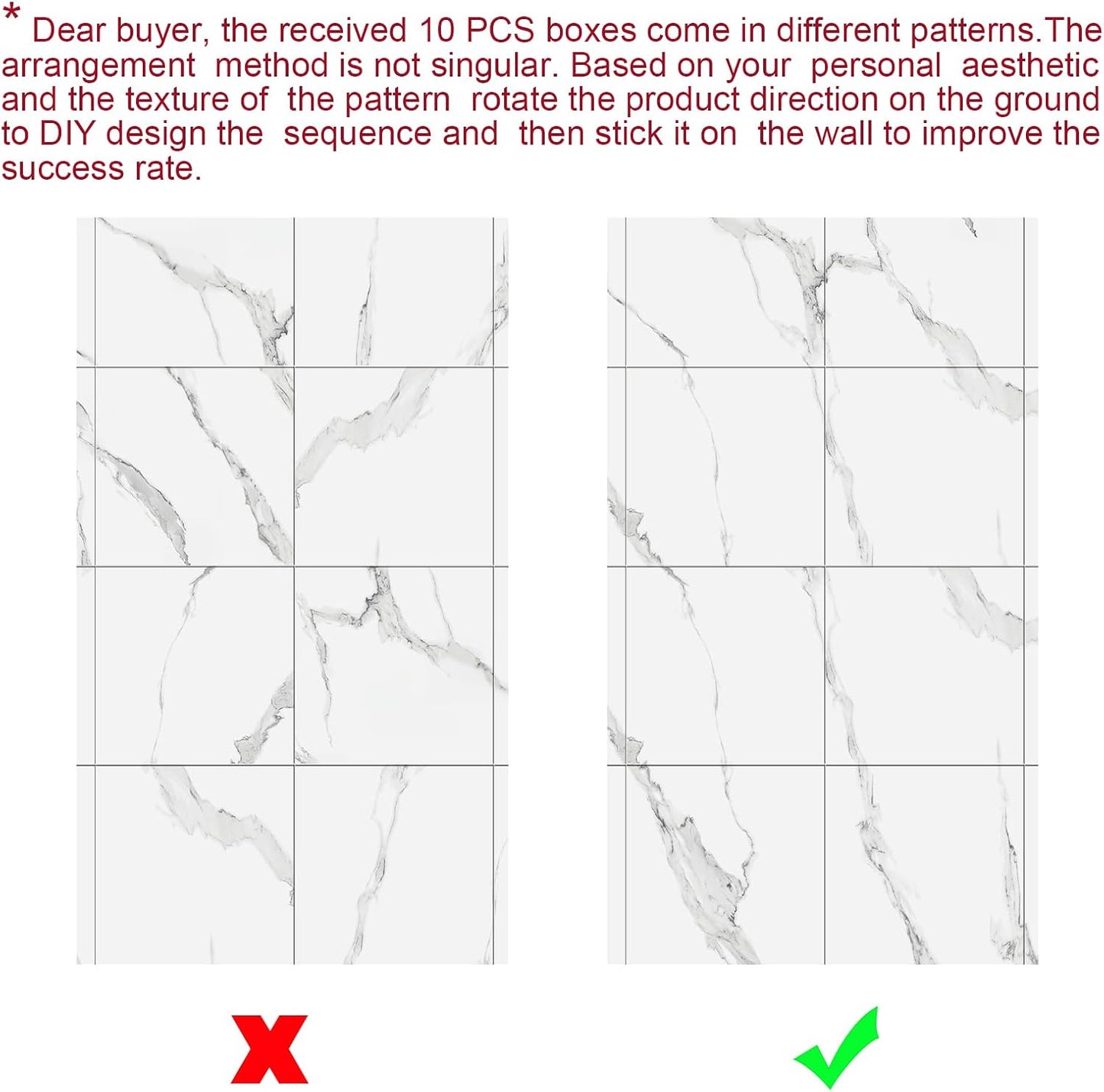 Chejiaye Shower Wall Panels Peel and Stick,Marble Wall Panels for Interior Decor,Backsplash Tile for Kitchen Showers Bathrooms Living Rooms 11.8"x11.8"in 10Pcs, Grey (Not Real Tile,9.7 Sq.ft)