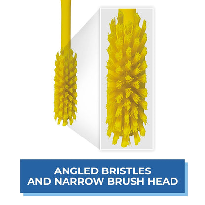 Vikan - Fine Dish Brush - Heavy-Duty, Narrow, Slip-Resistant Cleaning Brush, Polypropylene, Polyester Bristle, 11 Inch, Red, (42874)
