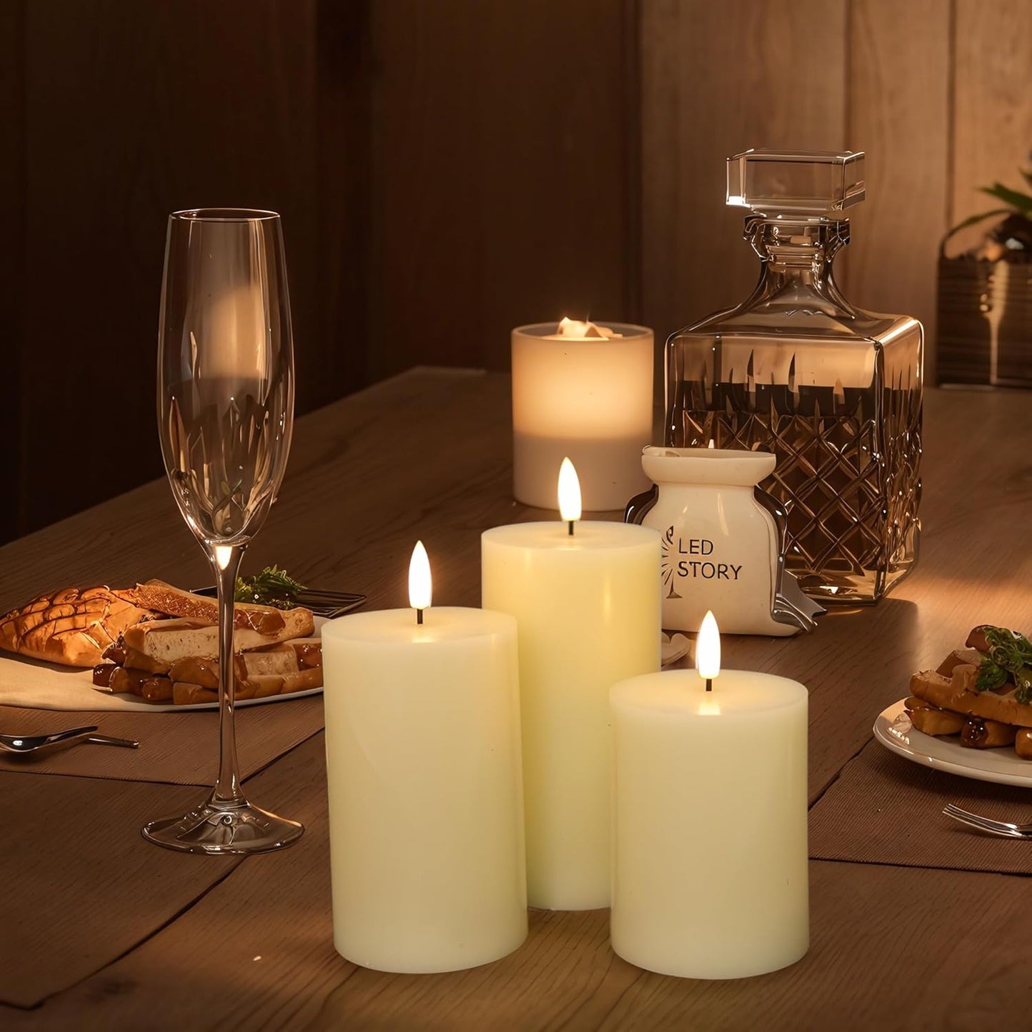 JOIONE Flameless Pillar Candles with Remote, 3 Pack Battery Operated Real Wax LED Candles, LED Candle that Perfect for Home Decorations Fireplace Table, White