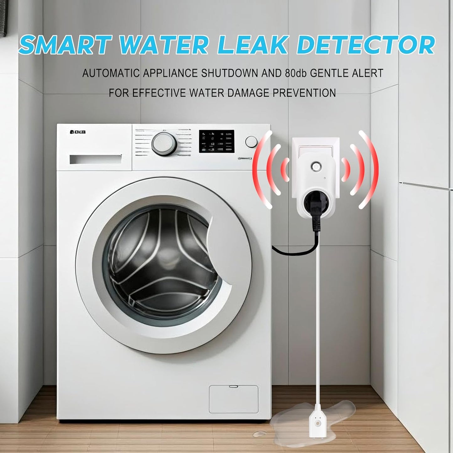 Smart Overflow Detection Sensor | Water Overflow Alarm with Real-Time Alerts for Home, Office & Basement Protection