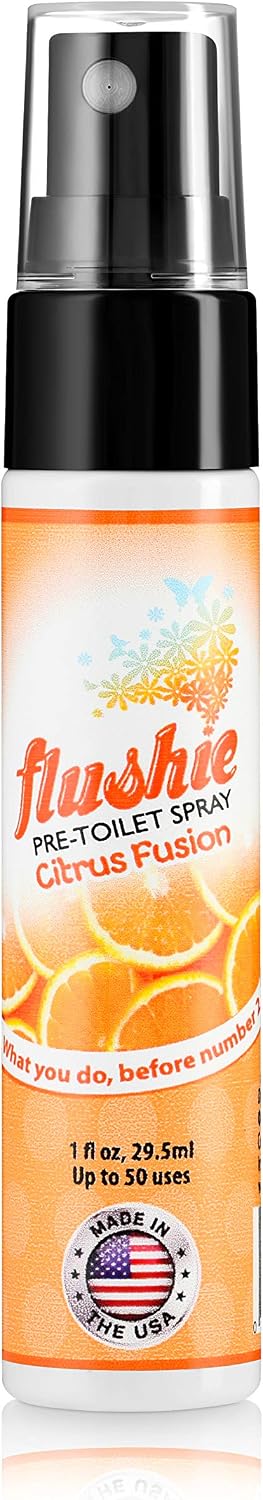 Flushie Pre-Toilet Spray Travel Size Toiletries Bathroom Spray for Toilet Deodorizer Traveling Essentials - Poop Odor Eliminator (Linen, 1oz 3pack)