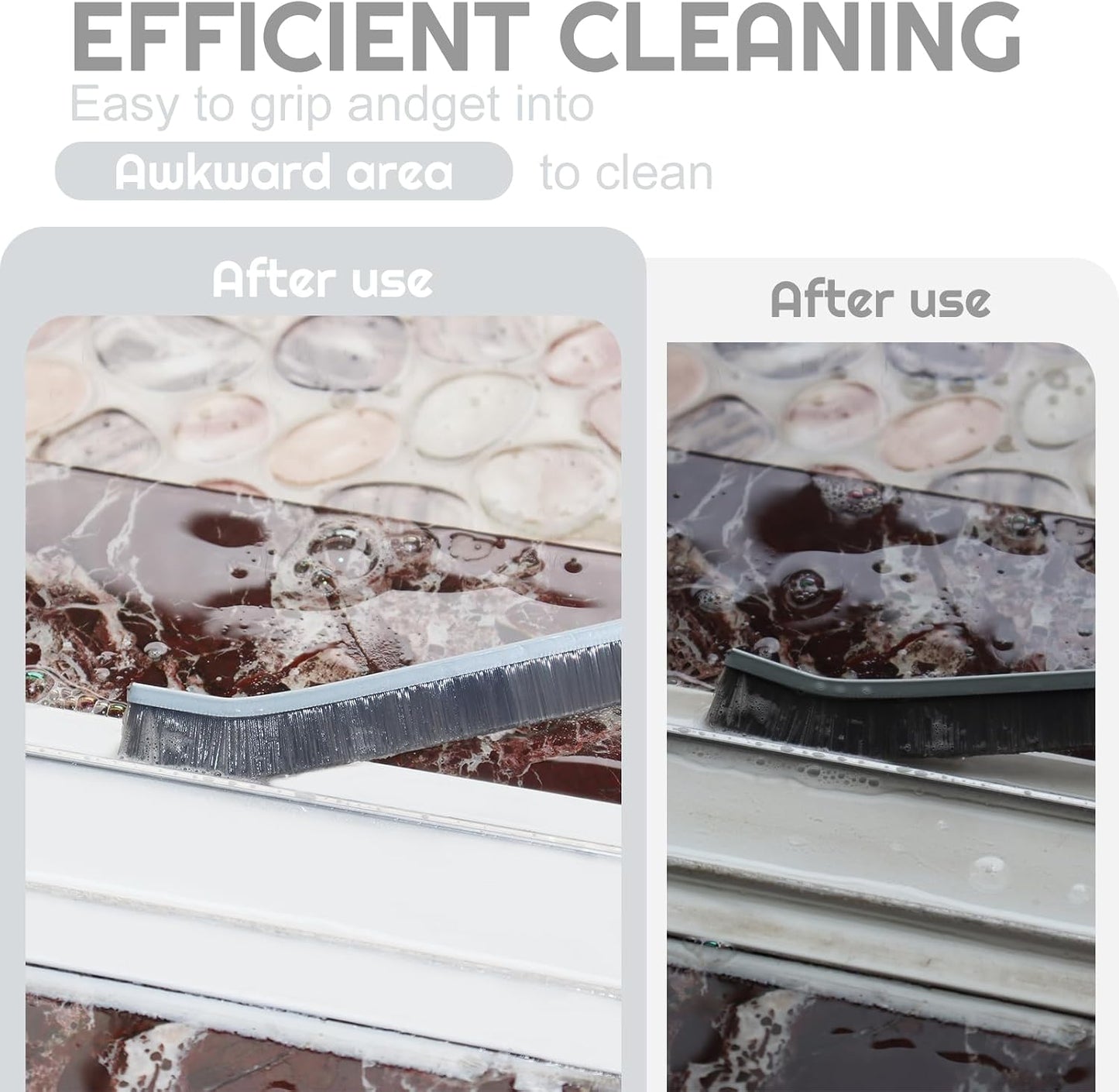 Crevice Cleaning Brush Bathroom Tile Groove Gap Cleaning Brush Premium Crevice Cleaning Tool Aluminum Support with 15° Angled Head-Grout Thin Brush,Kitchen & Bathroom Tool (3PCS)